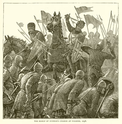 De aanval van de bisschop van Durham bij Falkirk, 1298 door English School