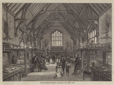 Het Blackmore Museum, Salisbury (gravure) door English School