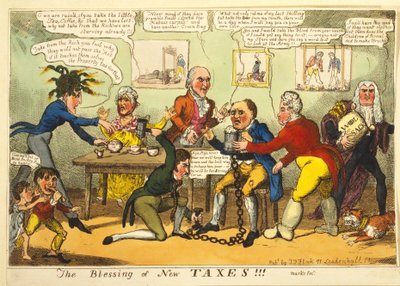 De zegening van nieuwe belastingen!!!, ca. 1819 door English School