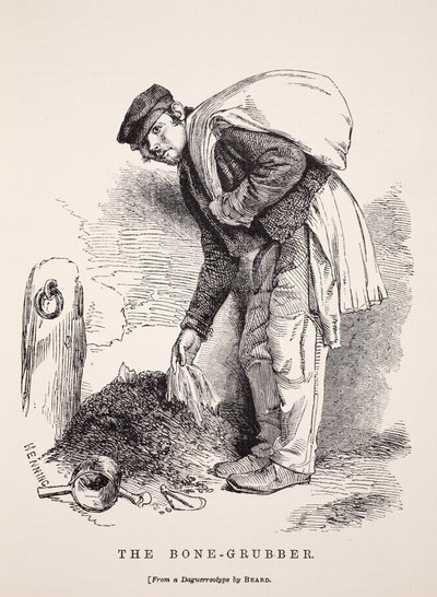 De Botten-Verzamelaar, naar een daguerreotype door Richard Beard, illustratie uit London Labour and London Poor door Henry Mayhew, pub. 1862 door English School