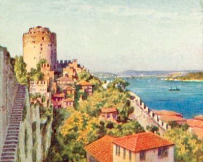De Bosporus vanuit een Turks fort door English School