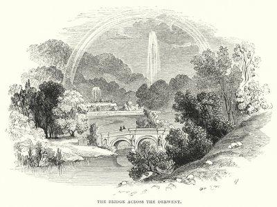 De Brug over de Derwent (gravure) door English School