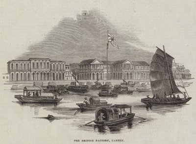 De Britse Fabriek, Canton (gravure) door English School