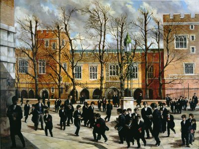 De brandende struik bovenaan Common Lane, met uitzicht op New Schools, Eton College, ca. 1935 door English School