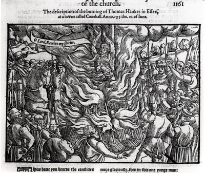 De verbranding van Thomas Haukes, 10 juni 1555, uit 