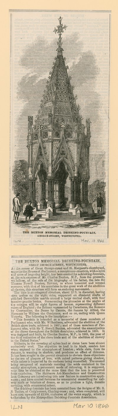 De Buxton Memorial Drinkfontein, St Margarets Westminster door English School