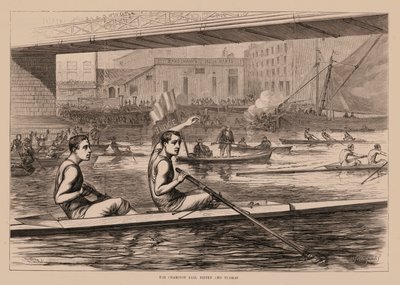 Het kampioenenpaar, Biffen en Teomas (gravure) door English School