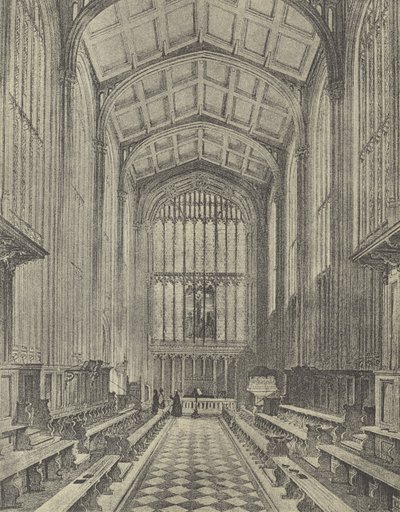 De kapel, kijkend naar het oosten, 1844 (gravure) door English School