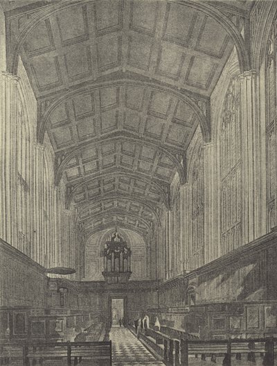 De kapel, kijkend naar het westen, 1816 (gravure) door English School