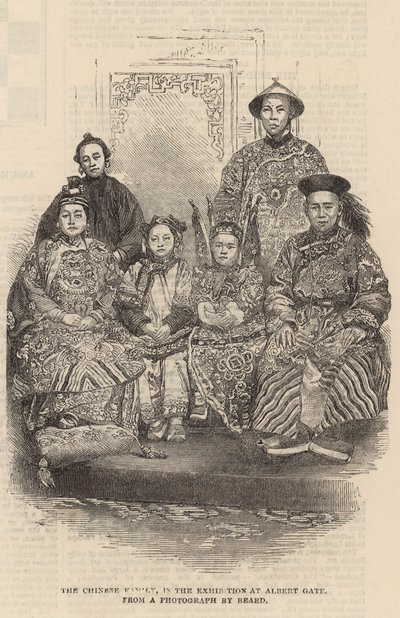 De Chinese familie in de tentoonstelling bij Albert Gate door English School