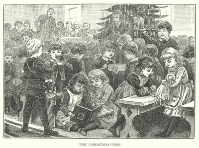 De kerstboom (gravure) door English School