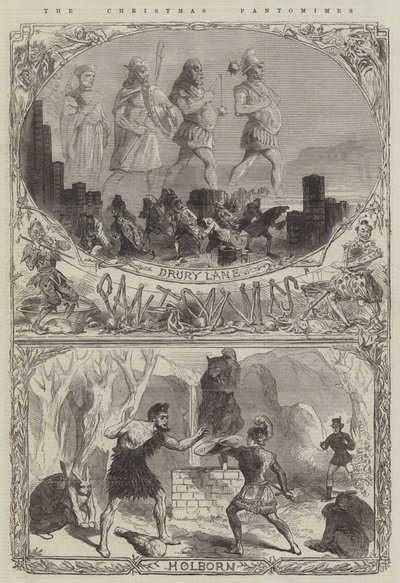 De kerstpantomimes (gravure) door English School
