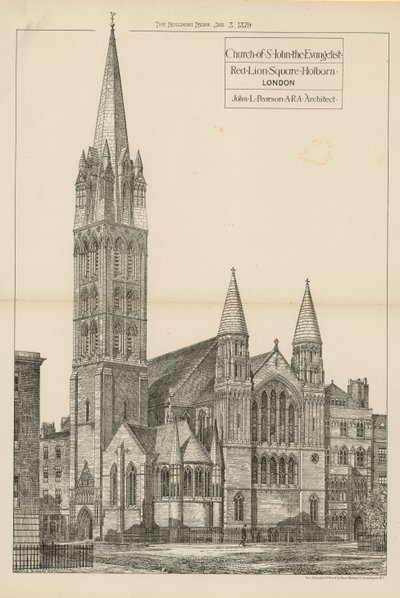 De kerk van St. Johannes de Evangelist door English School
