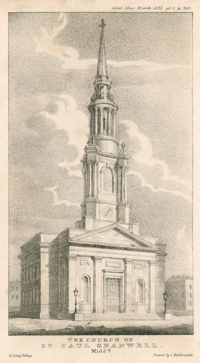 De kerk van St. Paul, Shadwell, Londen door English School