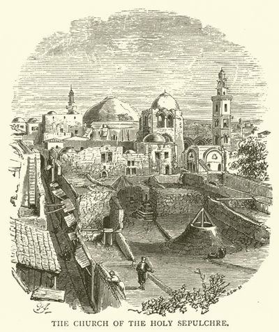 De kerk van het Heilig Graf (gravure) door English School