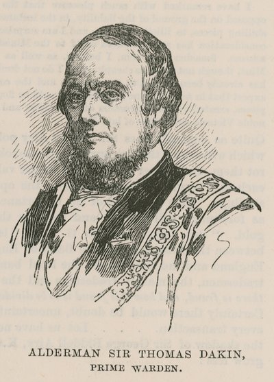 De stadsgilden: De Fishmongers Company: Wethouder Sir Thomas Dakin, Prime Warden door English School