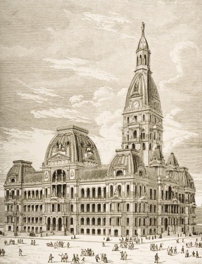Het Stadhuis, Chicago, ca. 1870, uit 