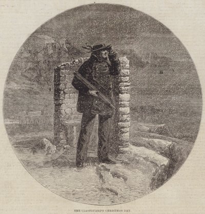 De Kerstdag van de Kustwacht (gravure) door English School