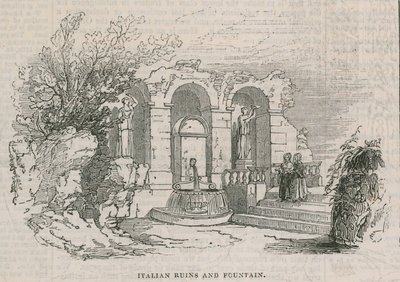 Het Colosseum - Italiaanse ruïnes en fontein door English School