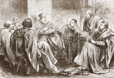 Het conclaaf dat de keizer van Duitsland kiest, illustratie uit The History of Protestantism door James Aitken Wylie (1808-1890), gepubliceerd 1878 door English School