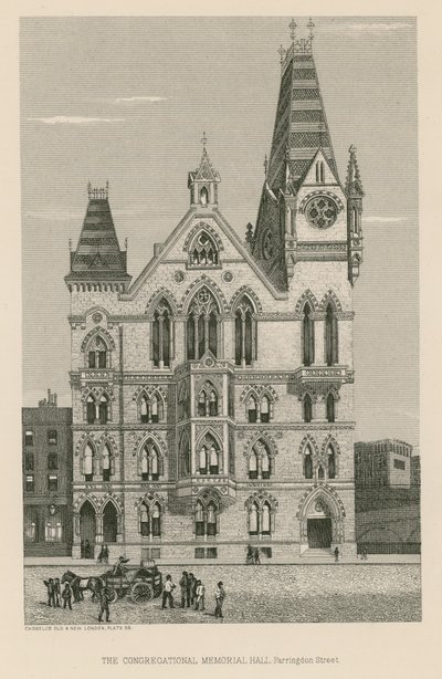 De Congregational Memorial Hall, Farringdon Street, Londen door English School