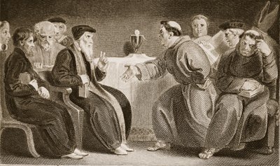 De convocatie in Oxford, illustratie uit David Humes The History of England, uitgegeven door R. Bowyer, Londen, 1812 door English School
