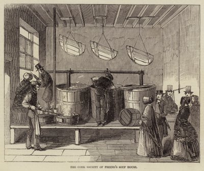 Het Soephuis van de Cork Society of Friends (gravure) door English School