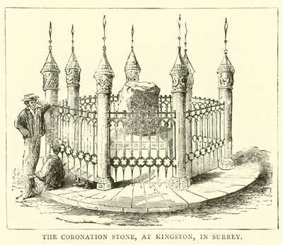 De kroningssteen in Kingston, Surrey door English School