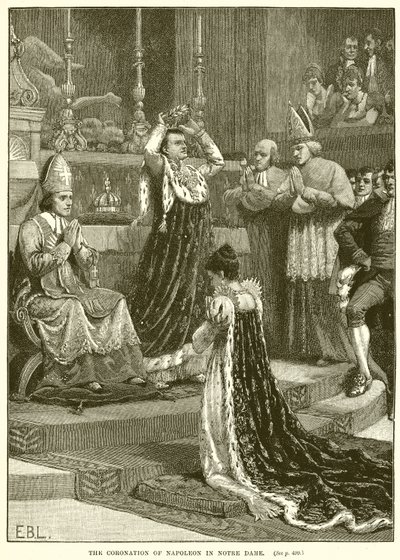 De Kroning van Napoleon in de Notre Dame door English School