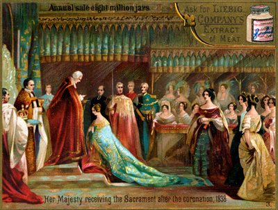 De kroning van Koningin Victoria, Liebig Kaart door English School