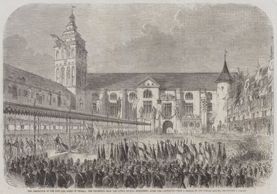 De Kroning van de Koning en Koningin van Pruisen, de Processie van de Kasteelkerk, Koningsberg, na de Kroning door English School
