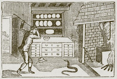 De landgenoot en de slang (gravure) door English School