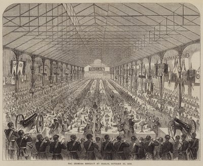 Het Krim-banket in Dublin, 22 oktober 1856 (gravure) door English School