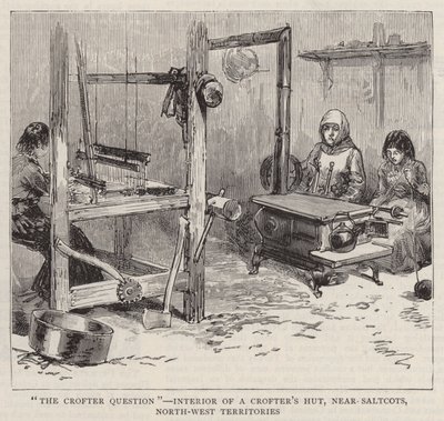 "De Krotterkwestie", Interieur van een Krotterhut, nabij Saltcots, Noordwestelijke Gebieden door English School