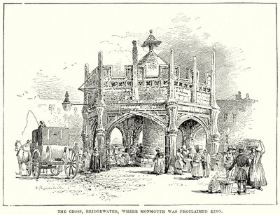 Het kruis, Bridgewater, waar Monmouth tot koning werd uitgeroepen (gravure) door English School
