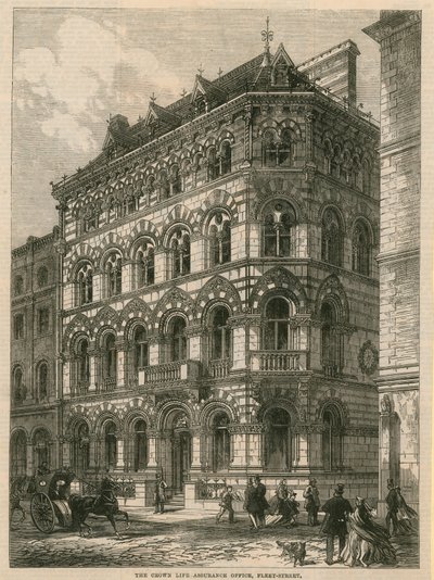Het Crown Life Assurance Office, Fleet Street, Londen door English School