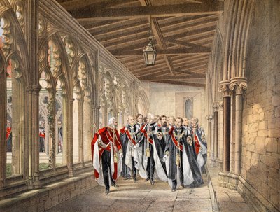 Deans Cloister, Windsor, 10 maart 1863, uit A Memorial of the Marriage of Edward VII and Alexandra of Denmark, pub. 1864 door English School