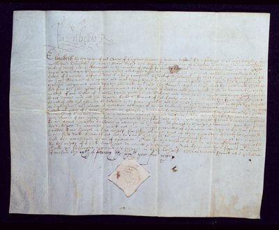 Het doodvonnis van Thomas Howard, 4e hertog van Norfolk, ondertekend door koningin Elizabeth I, 1572 door English School