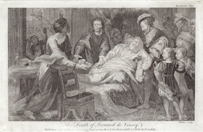 De dood van Leonardo da Vinci door English School