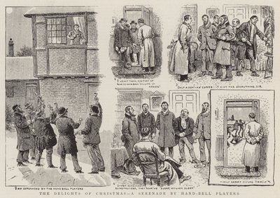 De geneugten van Kerstmis, een serenade door handbelspelers door English School