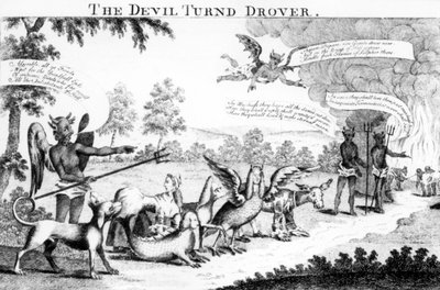 De Duivel werd Veedrijver, uitgegeven door William Tringham, 1756 door English School