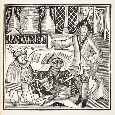 De duivel op twee stokken of de stad ontmaskerd, illustratie uit Chap-books of the Eighteenth Century door John Ashton, uitgegeven 1882 door English School