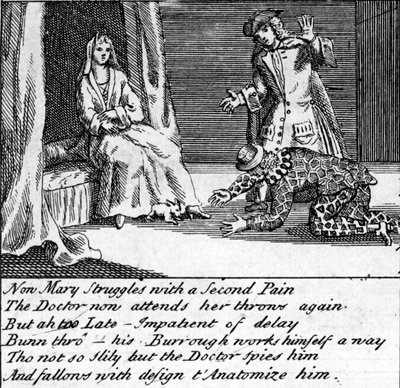 De Dokter in Arbeid, of de Nieuwe Gril uit Guildford, c.1726 door English School