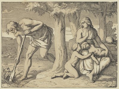 Het Lot van Arbeid, na De Val (gravure) door English School