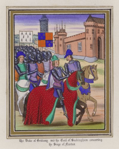 De Hertog Van Bretagne en De Graaf van Buckingham Overleggen Het Beleg Van Nantes door English School