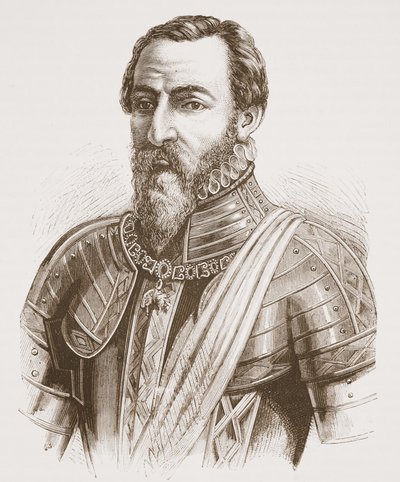De hertog van Alva (naar het portret door Titiaan), illustratie uit De Geschiedenis van het Protestantisme door James Aitken Wylie, 1878 door English School