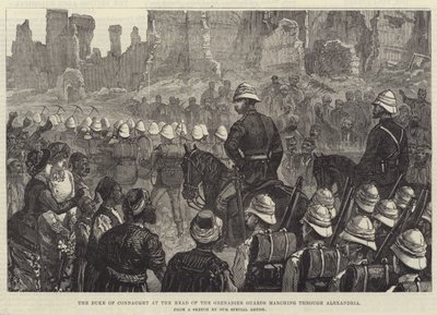 De Hertog van Connaught aan het Hoofd van de Grenadier Guards marcherend door Alexandrië door English School