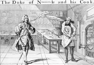 De Hertog van Newcastle en zijn Kok, ca. 1745 door English School