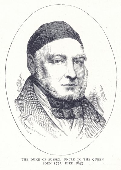 De Hertog van Sussex, oom van de koningin, geboren 1773, overleden 1843 door English School