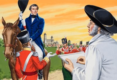 De hertog van Wellington wordt geschilderd door Goya door English School